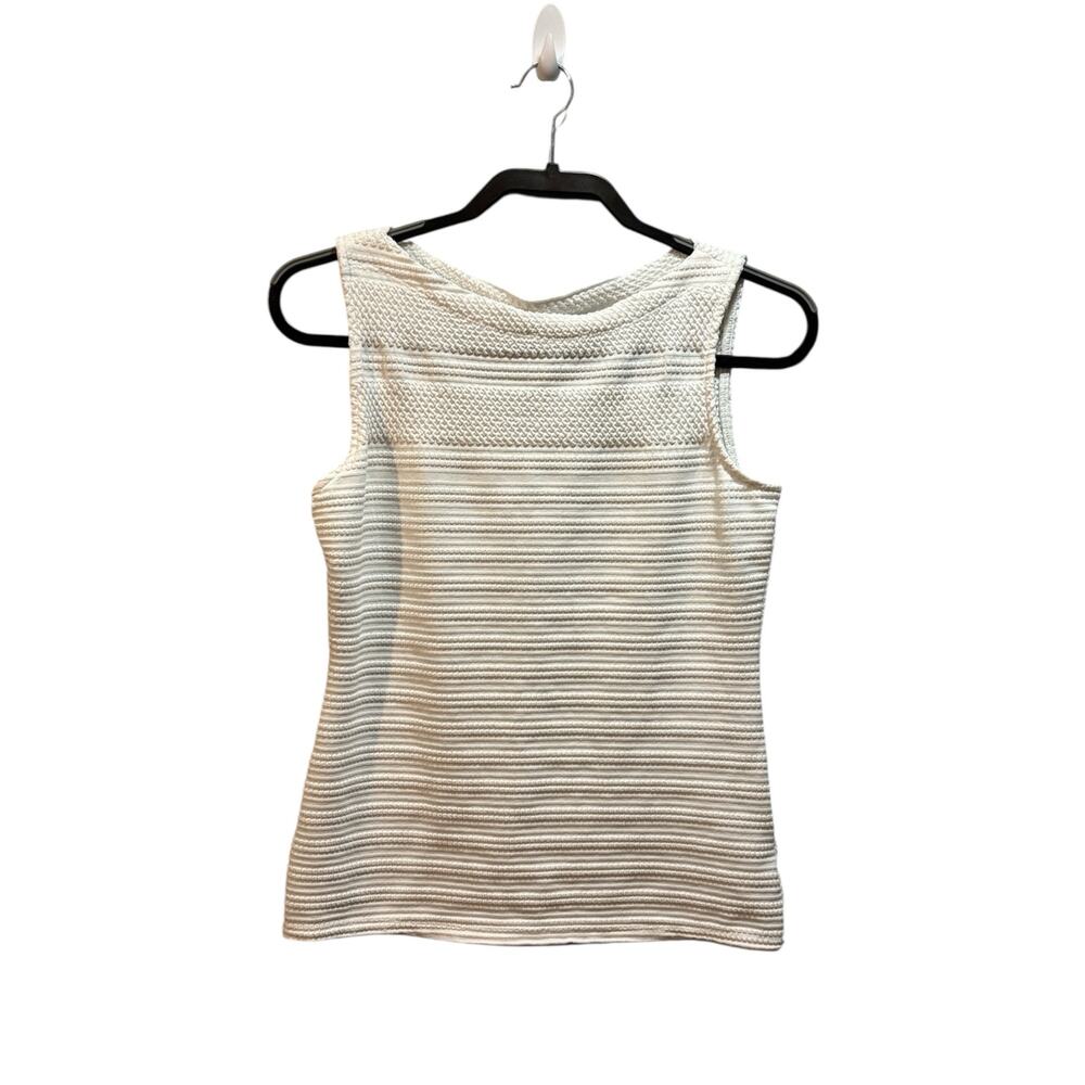 Anthropologie sleeveless white stretchy top women’s size small